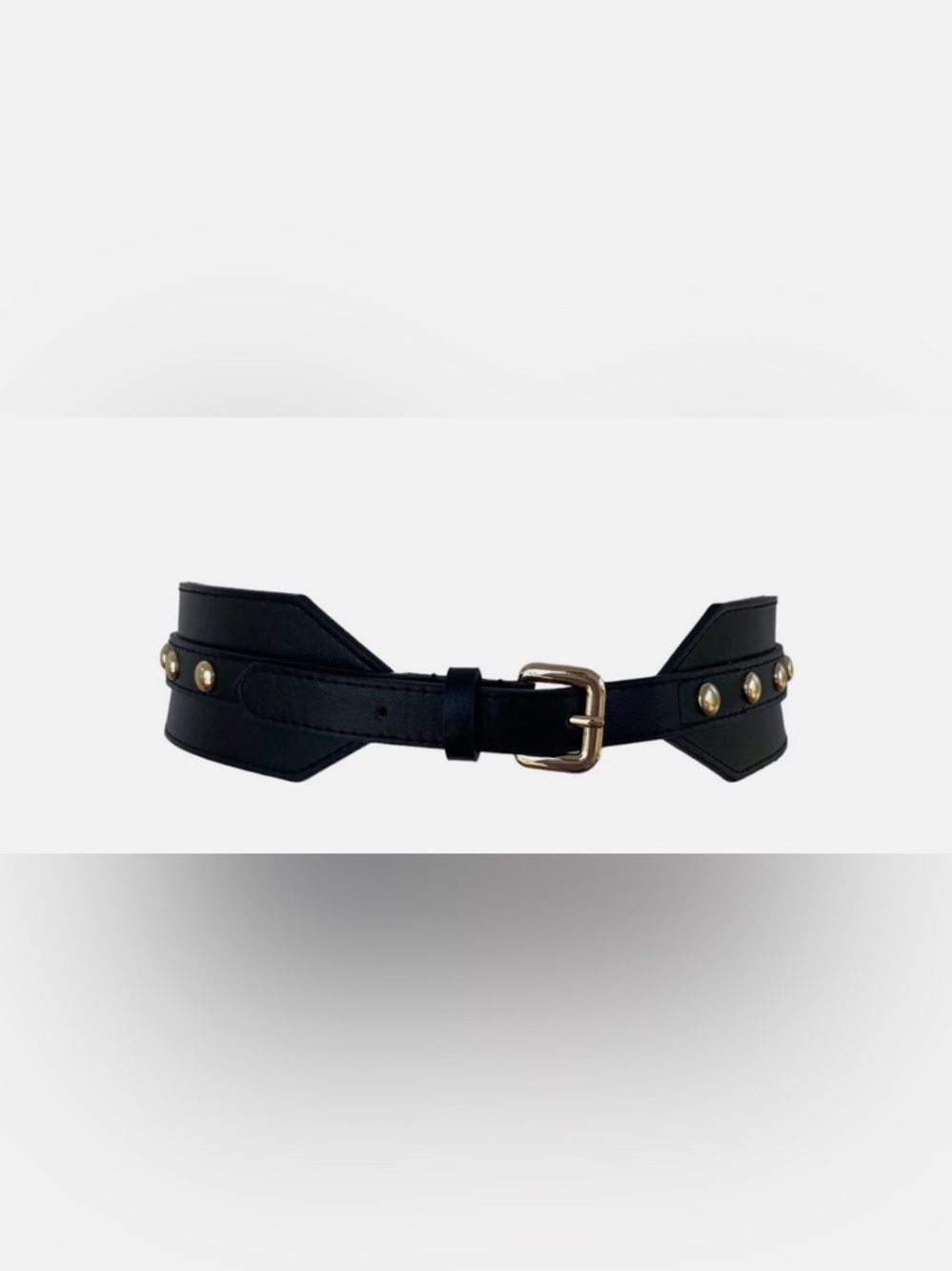 INC International Concepts Black Belt with Gold Buckle and Studs